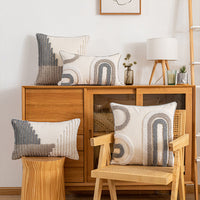 HKM-439123 Tufted Loop Pile Pillowcase - Minimalist Cotton Cushion Cover in Various Sizes