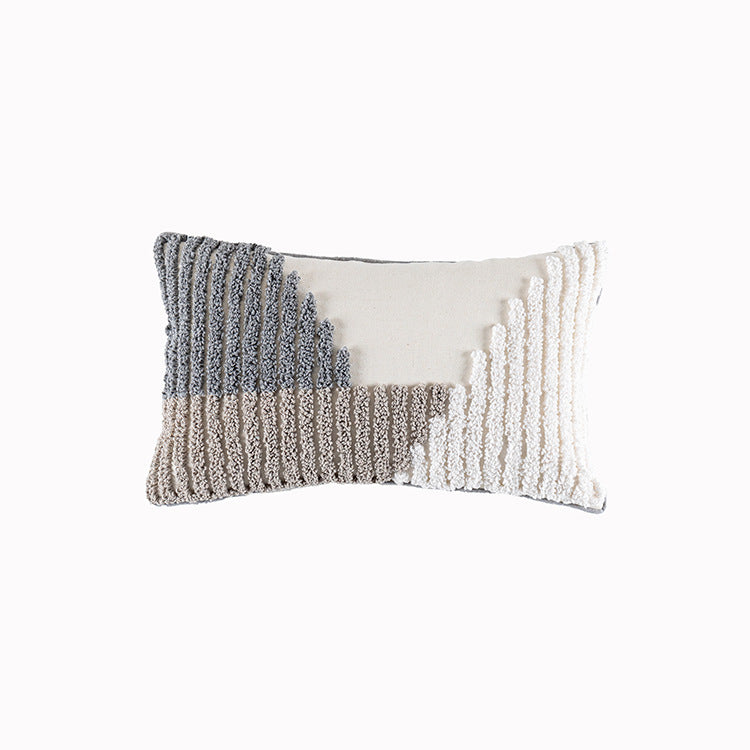 HKM-439123 Tufted Loop Pile Pillowcase - Minimalist Cotton Cushion Cover in Various Sizes