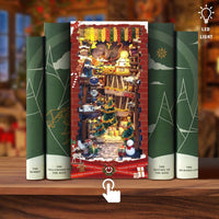 HKM-439251 Creative Wooden Assembled Bookshelf for Desktop Decoration in Snow Night Moon Shadow Design