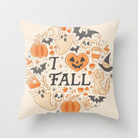HKM-439571 Halloween Pumpkin Decorative Pillow Cushion - Cotton, 45x45cm, Multiple Designs Available