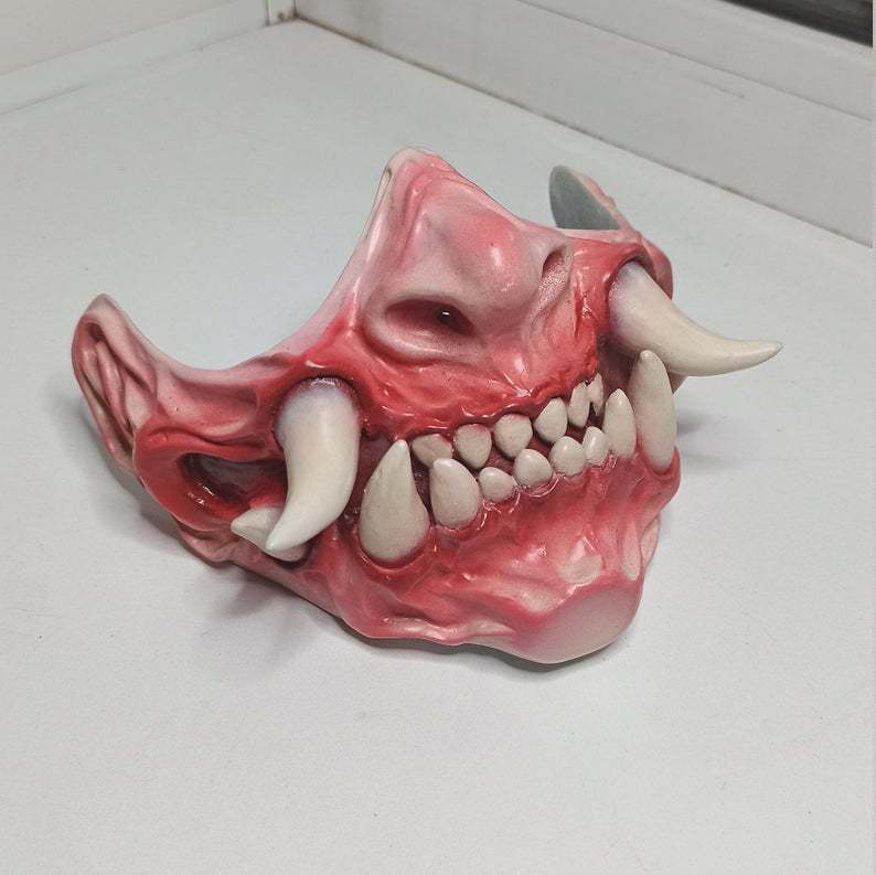 HKM-439571 Latex Half Face Horror Tooth Mask for Costumes and Parties
