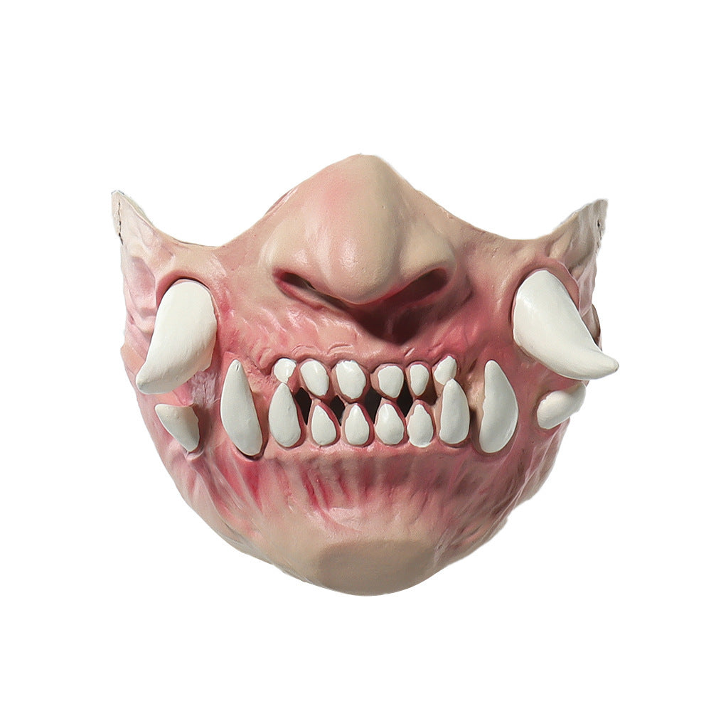 HKM-439571 Latex Half Face Horror Tooth Mask for Costumes and Parties