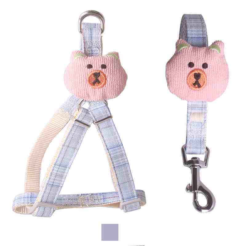 HKM-439635 Adjustable Dog Vest Leash for Small and Medium Dogs - Durable Cloth, 1.0m and 1.5m Lengths, Multiple Colors Available