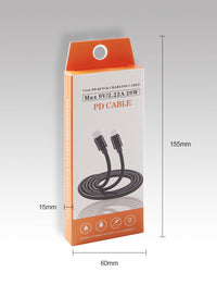 HKM-439699 Braided PD Data Cable for Fast Charging and Data Transfer, 20W, 1M Length, Black