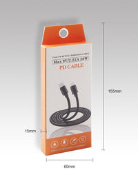 HKM-439699 Braided PD Data Cable for Fast Charging and Data Transfer, 20W, 1M Length, Black