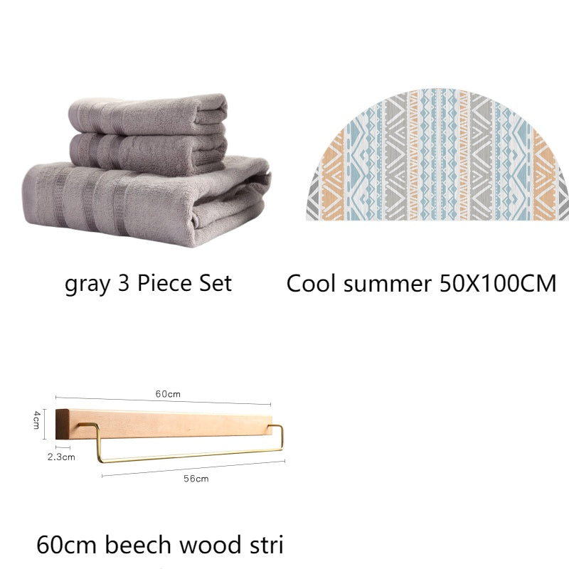 HKM-440019 Bamboo Fiber Towel Set - Antibacterial, Hypoallergenic, Soft & Highly Absorbent