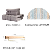 HKM-440019 Bamboo Fiber Towel Set - Antibacterial, Hypoallergenic, Soft & Highly Absorbent