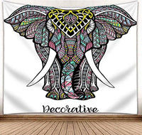 HKM-440147 Elephant 3D Mural Tapestry Wall Hanging for Bohemian Home Decor