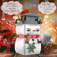 HKM-440275 DIY Christmas Tree Building Blocks Music Box with Lights and Snowflake Effect