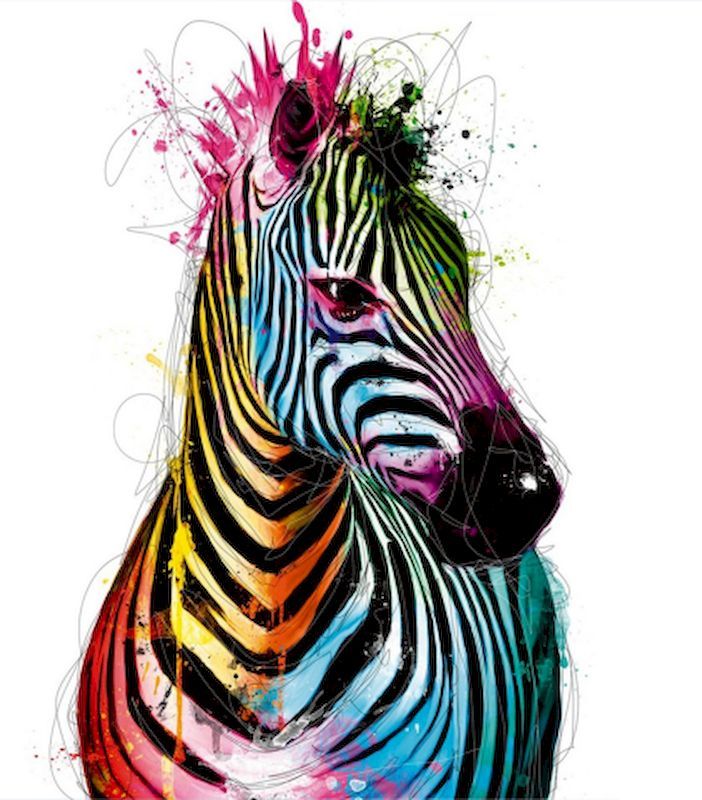HKM-440275 Digital Zebra Oil Painting DIY Kit - Color Art Canvas for Adults (40x50, 50x65, 60x75)