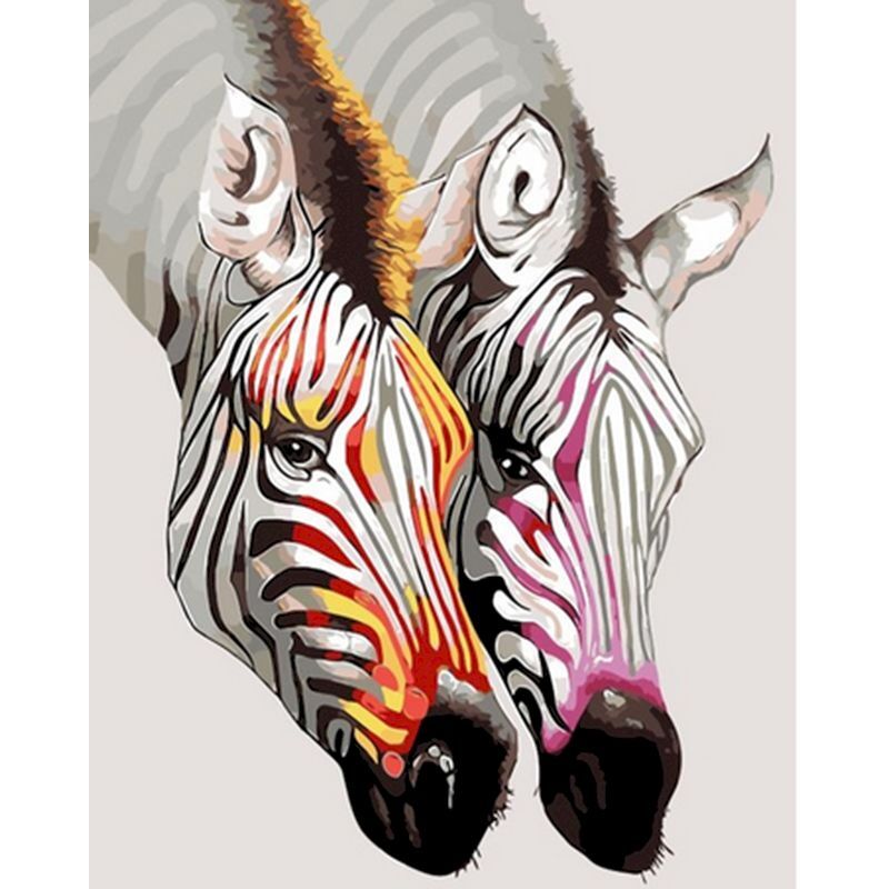 HKM-440275 Digital Zebra Oil Painting DIY Kit - Color Art Canvas for Adults (40x50, 50x65, 60x75)