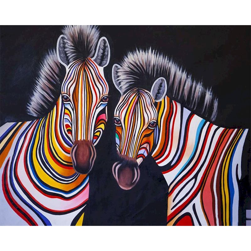 HKM-440275 Digital Zebra Oil Painting DIY Kit - Color Art Canvas for Adults (40x50, 50x65, 60x75)