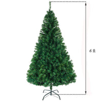 HKM-440403 6ft Green Christmas Tree with 1050 Branches, PVC Material, Easy Setup, Metal Base