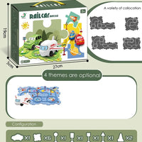 HKM-440403 Children's DIY Puzzle Tracks and Vehicle Slot Rail Car Adventure Set