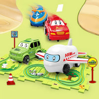 HKM-440403 Children's DIY Puzzle Tracks and Vehicle Slot Rail Car Adventure Set