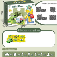 HKM-440403 Children's DIY Puzzle Tracks and Vehicle Slot Rail Car Adventure Set