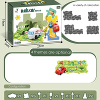 HKM-440403 Children's DIY Puzzle Tracks and Vehicle Slot Rail Car Adventure Set
