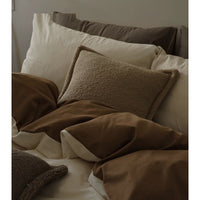 HKM-440595 Double-sided Long-staple Cotton Brushed Bed Sheet Set in Milk Coffee Color
