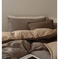 HKM-440595 Double-sided Long-staple Cotton Brushed Bed Sheet Set in Milk Coffee Color