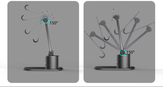 HKM-440659 Universal 360-Degree AI Face and Object Tracking Mobile Phone and Tablet Holder, Aluminum Alloy Construction