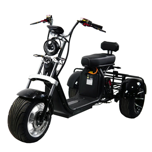 KTX-440787 2000W 3-Wheel Electric Scooter with 10-Inch Tires and Lithium Battery - 60V, 90km Range, 150kg Max Load