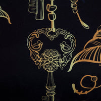 HKM-440915 Cross-border Gold Sticker Series Three-Piece Bed Set - Polyester, Reactive Print, Available in Black Gold