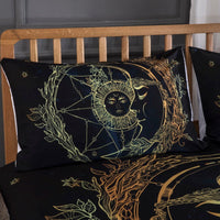 HKM-440915 Cross-border Gold Sticker Series Three-Piece Bed Set - Polyester, Reactive Print, Available in Black Gold