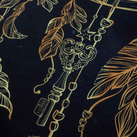 HKM-440915 Cross-border Gold Sticker Series Three-Piece Bed Set - Polyester, Reactive Print, Available in Black Gold