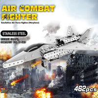 HKM-441171 Stainless Steel DIY Model Helicopter Building Block Set for Ages 8 and Up