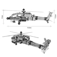 HKM-441171 Stainless Steel DIY Model Helicopter Building Block Set for Ages 8 and Up