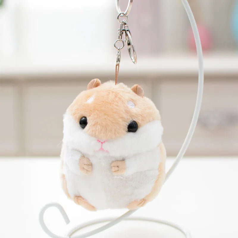HKM-441427 Adorable Plush Hamster Keychain Toy - Cute Cartoon Animal Doll Accessory for Kids