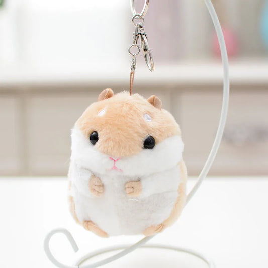 HKM-441427 Adorable Plush Hamster Keychain Toy - Cute Cartoon Animal Doll Accessory for Kids