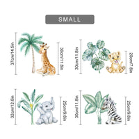 HKM-441427 Boho Large Tropical Tree Wall Sticker with African Wildlife Design for Children's Rooms and Living Spaces