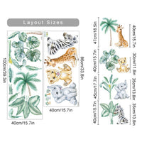HKM-441427 Boho Large Tropical Tree Wall Sticker with African Wildlife Design for Children's Rooms and Living Spaces