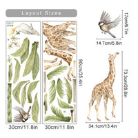 HKM-441427 Boho Large Tropical Tree Wall Sticker with African Wildlife Design for Children's Rooms and Living Spaces