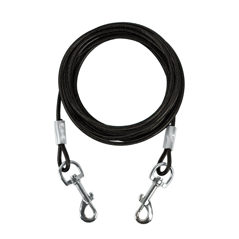 HKM-441427 Double-Headed Dog Leash with Steel Wire Chain – Ideal for Walking Two Dogs