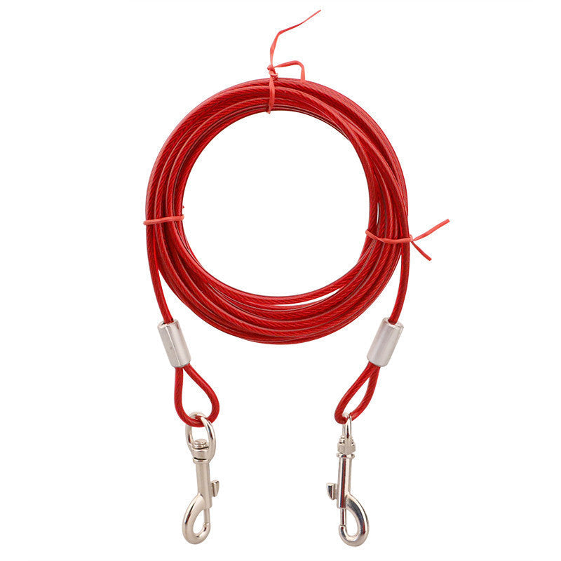 HKM-441427 Double-Headed Dog Leash with Steel Wire Chain – Ideal for Walking Two Dogs