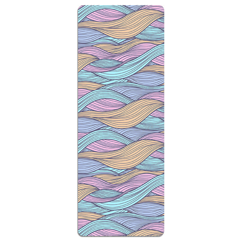 HKM-441491 Foldable Portable Non-Slip Yoga Mat with Geometric Patterns and Colorful Designs