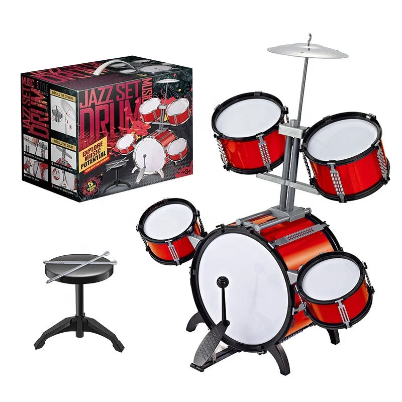 HKM-441555 Kids Jazz Drum Set Educational Musical Instrument Toy for Ages 3 and Up