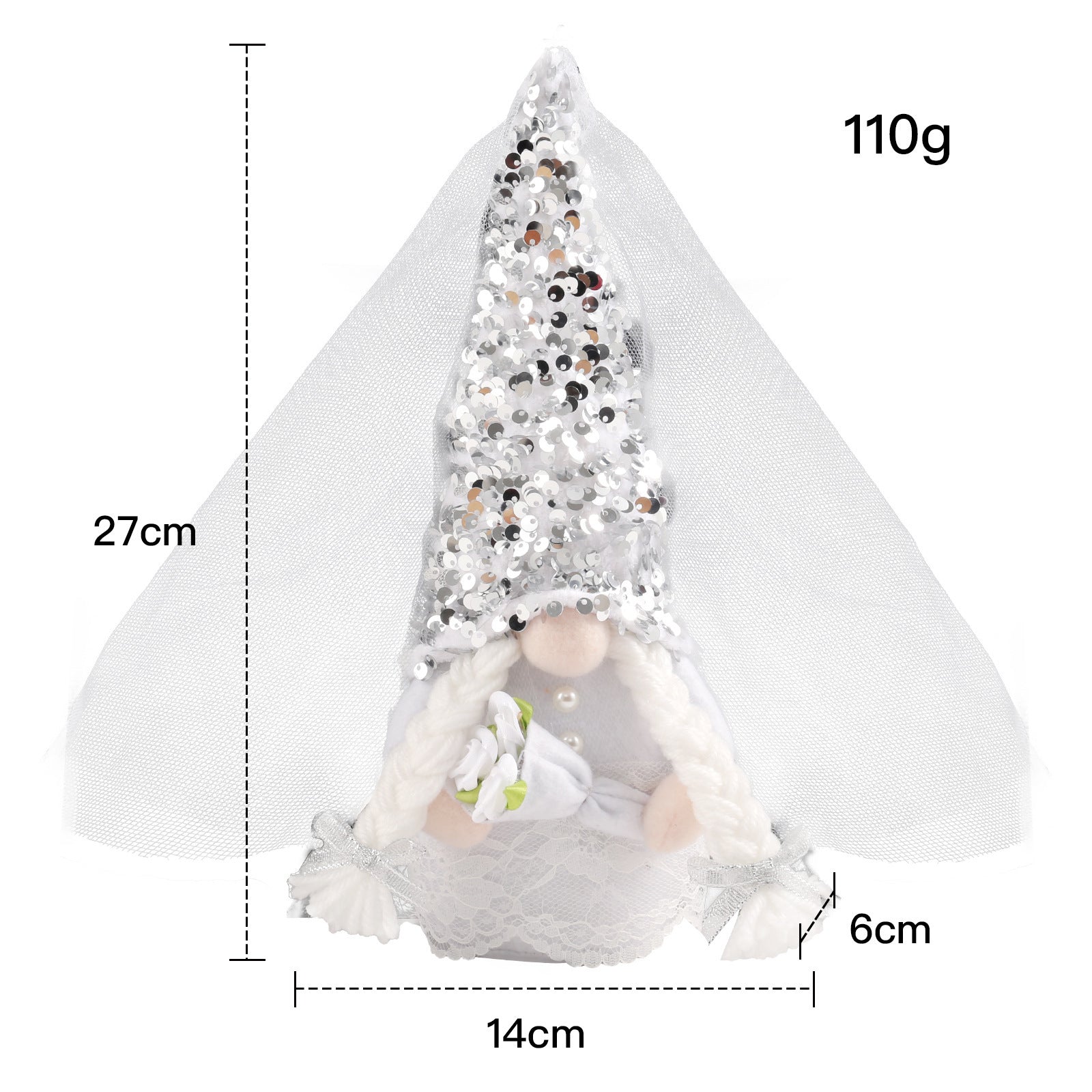 HKM-441683 Creative Wedding Dwarf Faceless Doll for Table Decoration - Groom and Bride Styles