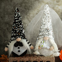 HKM-441683 Creative Wedding Dwarf Faceless Doll for Table Decoration - Groom and Bride Styles