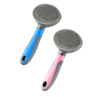 HKM-441683 Pet Steel Needle Brush - Durable Plastic Grooming Tool in Blue and Pink