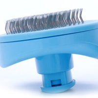 HKM-441683 Pet Steel Needle Brush - Durable Plastic Grooming Tool in Blue and Pink