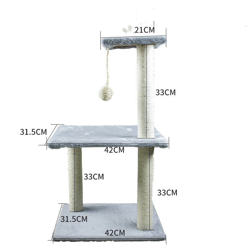 HKM-441747 Cat Climbing Frame with Integrated Scratching Post in Various Colors