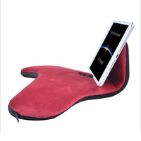 HKM-441811 Reading Pillow with Mobile Phone Clip and Wrist Support – Handmade Flannel and Woolen Cloth in Various Colors