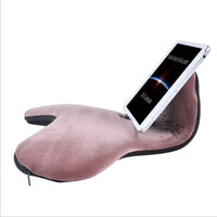 HKM-441811 Reading Pillow with Mobile Phone Clip and Wrist Support – Handmade Flannel and Woolen Cloth in Various Colors