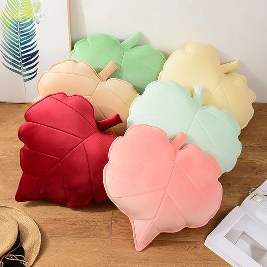 HKM-441875 3D Leaf Shape Sofa Bed Throw Cushion for Kids Room and Outdoor Use