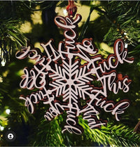 HKM-441875 Wooden Christmas Snowflake Letter Shaped Pendant - 14x12.7cm