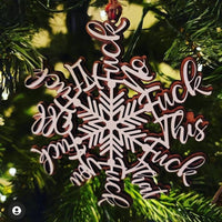 HKM-441875 Wooden Christmas Snowflake Letter Shaped Pendant - 14x12.7cm