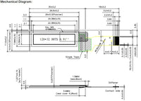 HKM-441939 0.91 Inch OLED Display Module P12832-4-W15P091 Blue Liquid Crystal Screen, 128x32 Resolution, 15-pin Connector